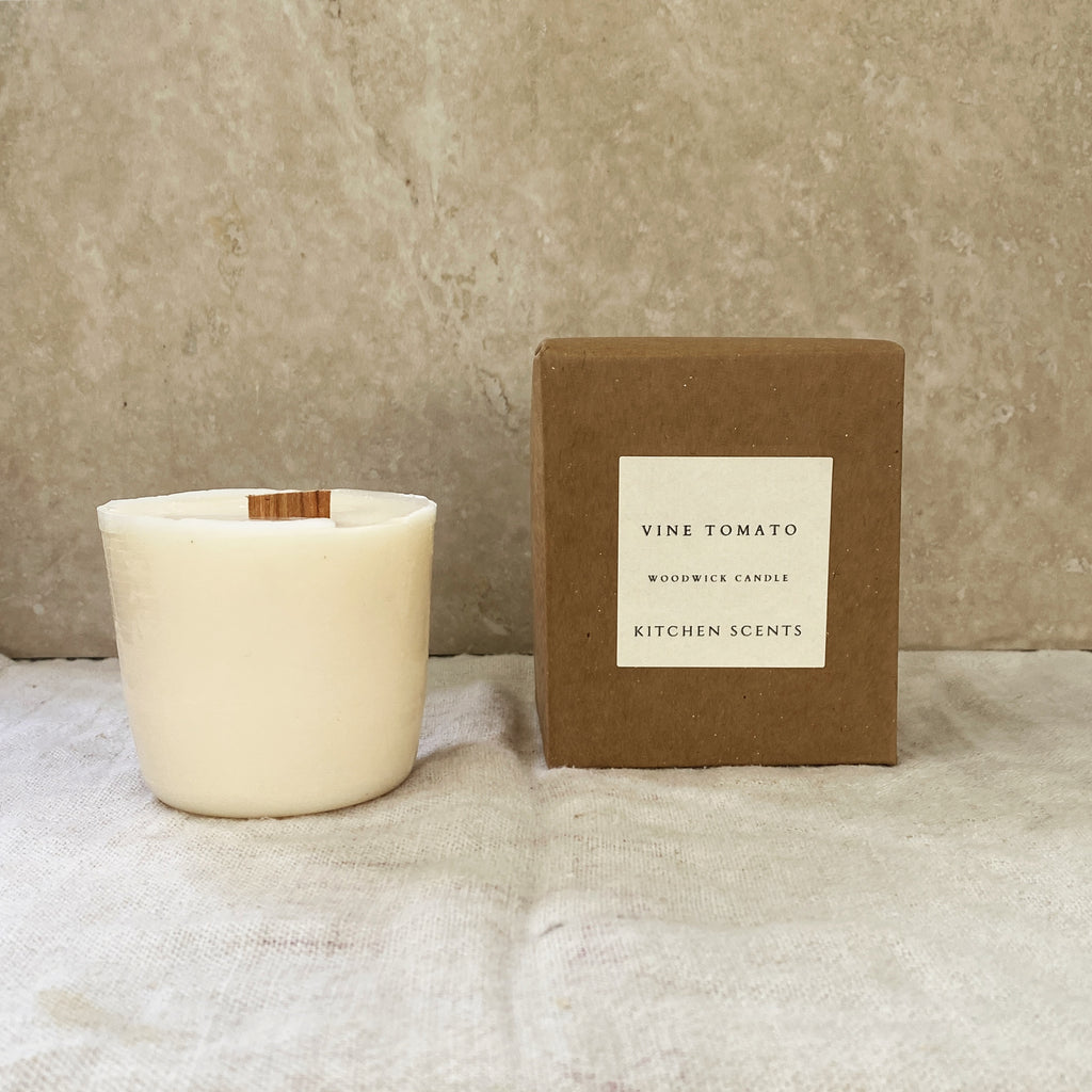 vine tomato scented soy wax wood wick candle refill