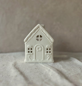 White Gingerbread House Tea Light Holder