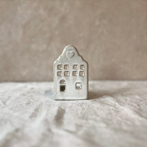 Natural Ceramic House Tea Light Holder