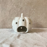 White Ceramic Pumpkin Tea Light Holder