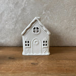 White Gingerbread House Tea Light Holder