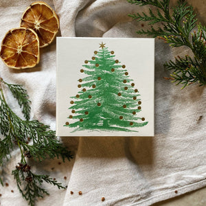 christmas tree with gold baubles match box 