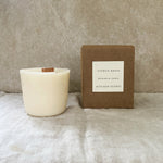 citrus basil scented soy wax wood wick candle refill