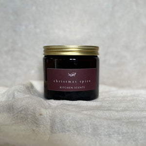 christmas spice scented soy wax candle 