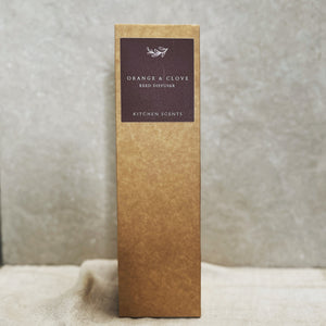 orange and clove glass bottle reed diffuser 100ml box